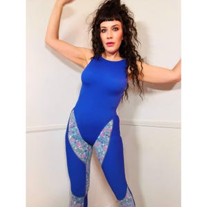Large Late 1980s Vintage Purple Leotard and Leggings Set by Why Things Burn