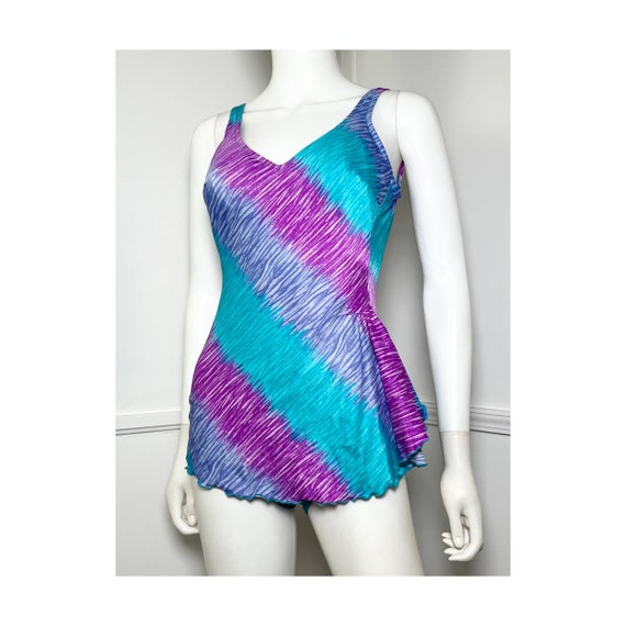 Small to Medium 1980s Vintage Feather Striped One Piece Swimsuit by Robby  Len -  Canada