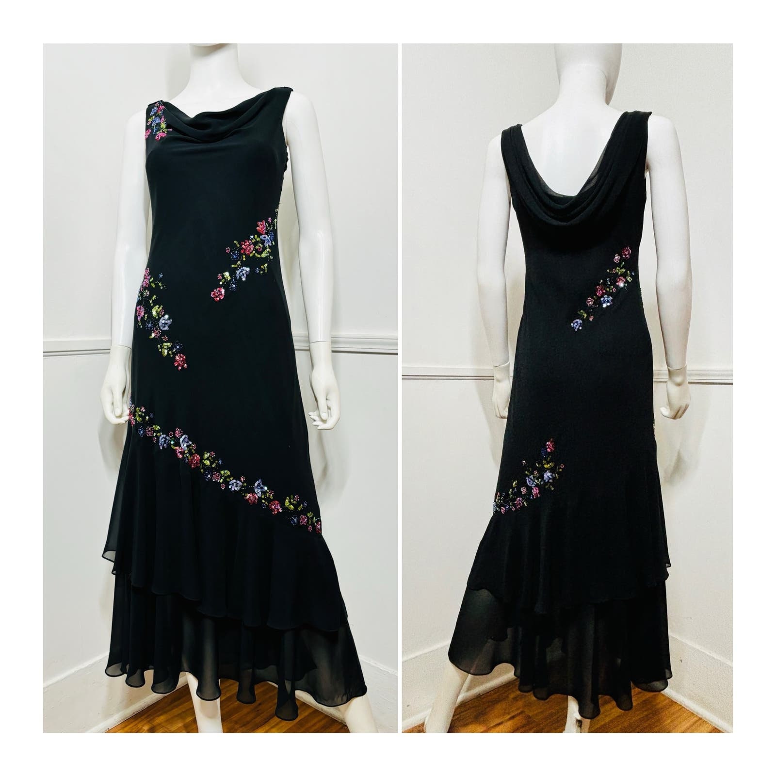ワンピース vintage Asymmetry chiffon dress black Chiffon Dress, Long Sleeve Dress, Black Dress, Midi Dress