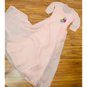 Small 1930s Vintage Pink Chiffon Evening Gown