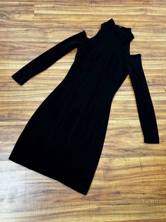 black cold shoulder mini dress Edikted Diora Off Shoulder Mini Dress - Black main image 0