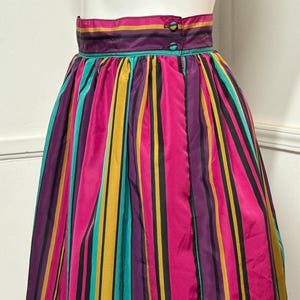 1980s Vintage Striped Peplum Top and Skirt Set image 8