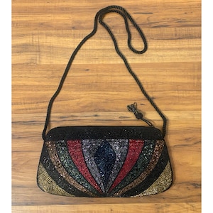 Y2K Vintage Deco-Stil Perlen Crossbody Abendtasche