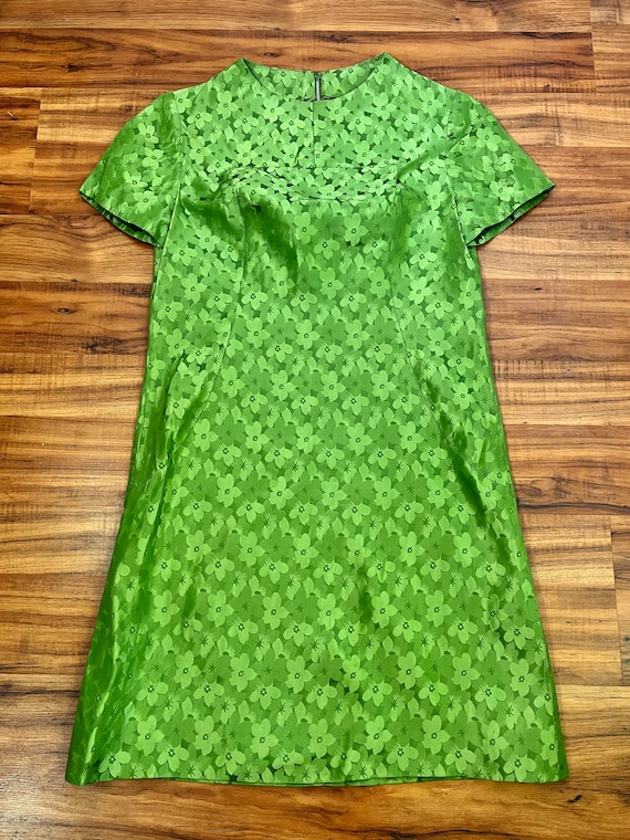 Extra Small to Small 1960s Vintage Green Floral J… - image 8