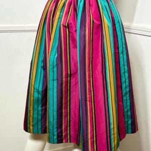 1980s Vintage Striped Peplum Top and Skirt Set image 9