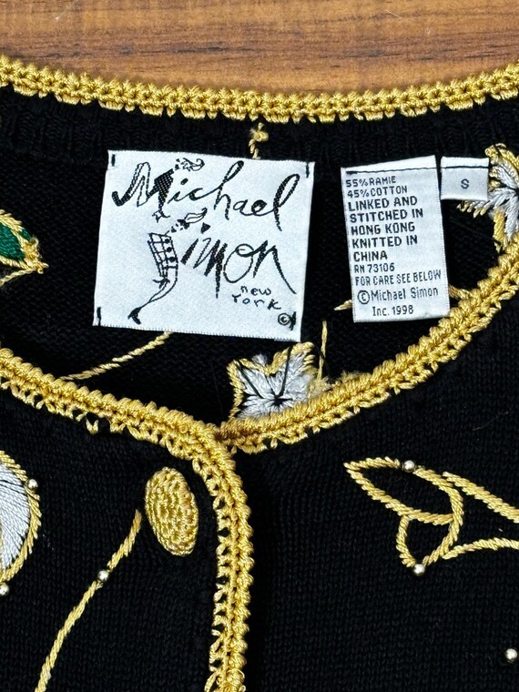 【michaelsimon】90s ビーズ刺繍 クリスマス ニット長袖カーディガン michaelsimon】90s ビーズ刺繍 クリスマス ニット長袖カーディガンの