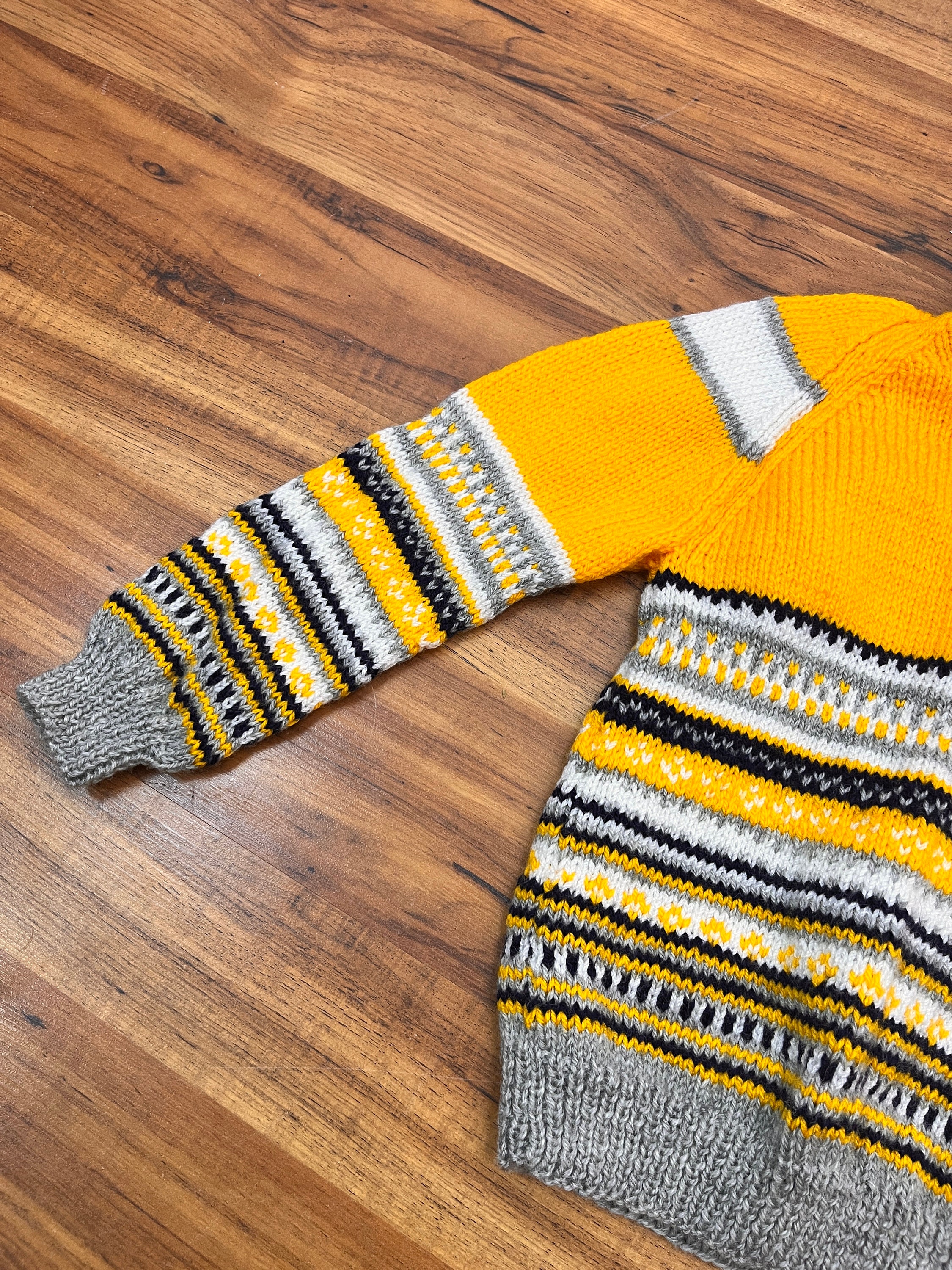 Pull Col Roulé Rayé Lands' End Vintage Années 90 - Garçon Taille XL - Jaune - Occasion Parfait état