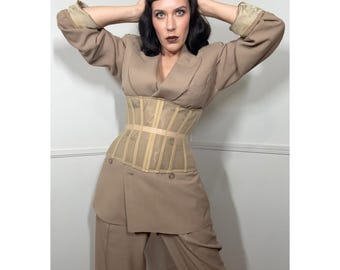 50s 60s vintage single‐breasted suit 50s 60s Vintage Botany 500 Black Pinstripe Weave Men's Suit Jacket