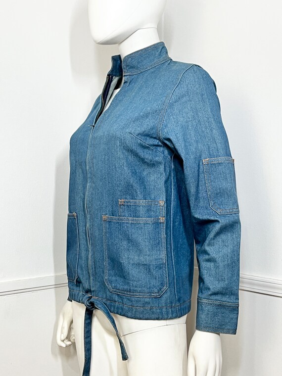 Small 1970s Vintage Cotton Denim Jacket by The Jean Machine Made in Hong Kong View 5
