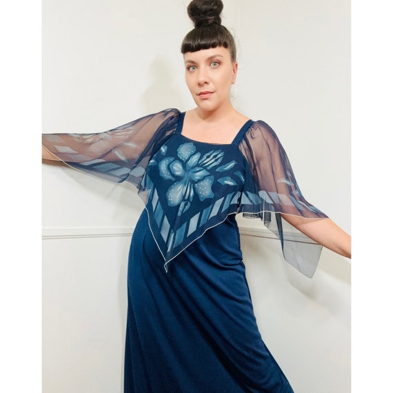 Midnight blue chiffon dress 2025