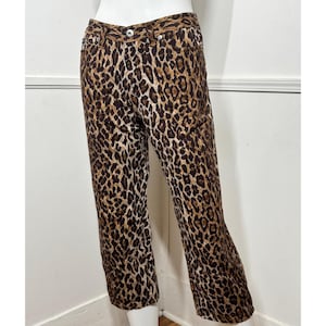 Medium Y2K Vintage Leopard Print Cotton Cropped Pants by Dolce & Gabbana Jeans