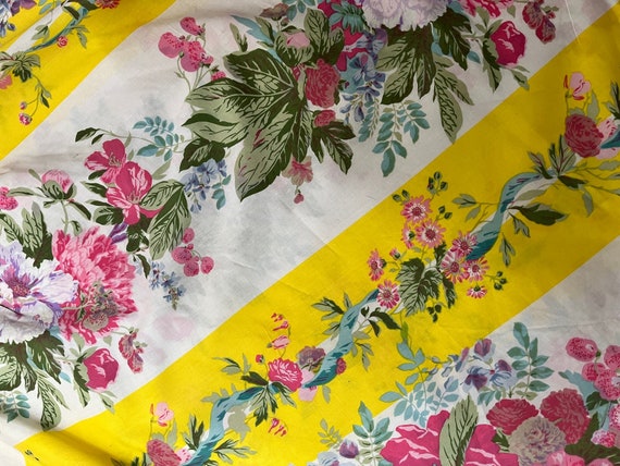 Extra Large 1980s Vintage Striped Floral Cotton D… - image 9