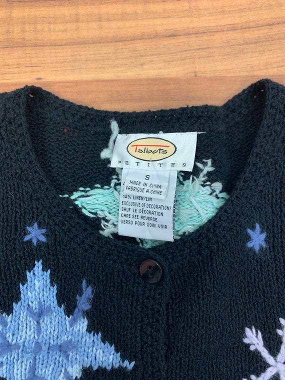 Small to Medium 1990's Vintage Black Pastel Snowf… - image 2