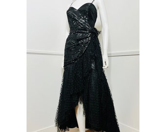 Medium 1980s Vintage Black Lace Party Dress by TD4 by Eletra
