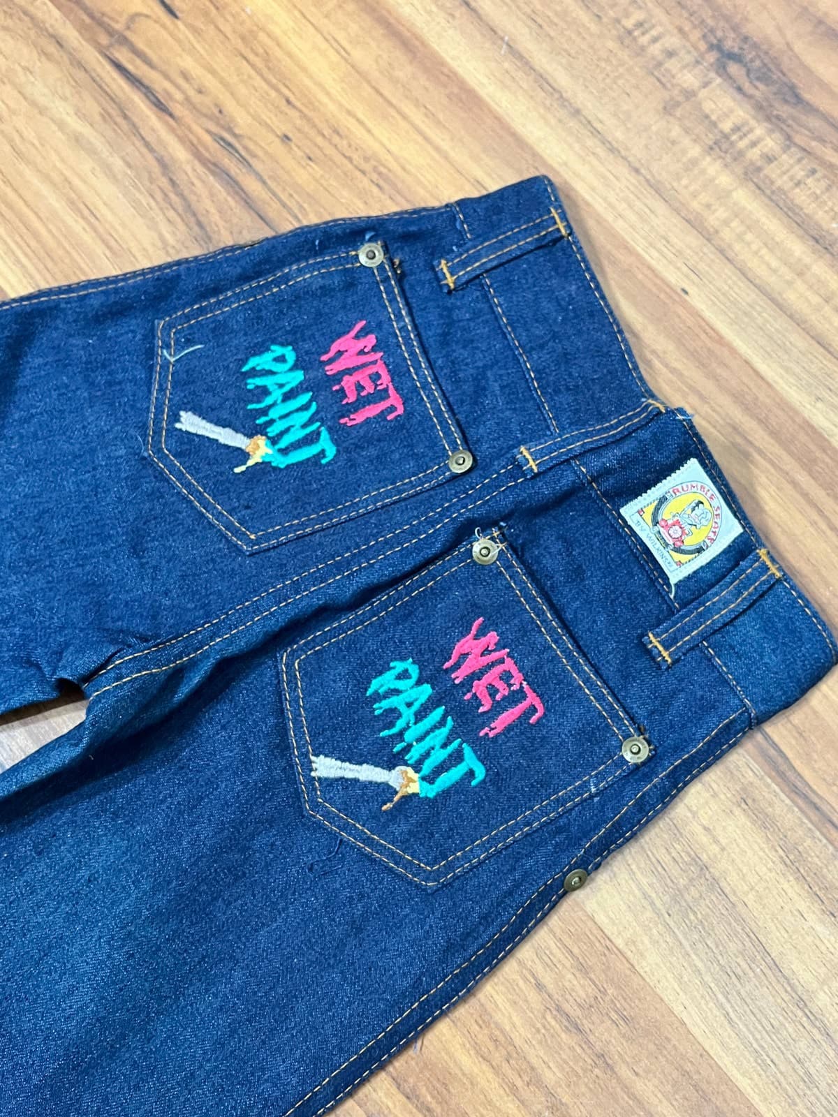 Kids Size 6/7 1970s Vintage Dark Denim Jeans by Rumbleseats