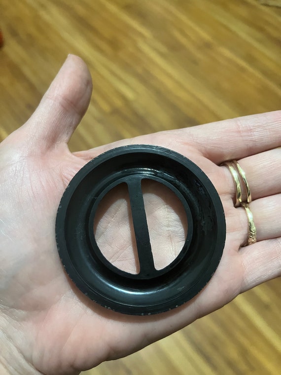 1930's Vintage Large Black Plastic Circular Belt … - image 2