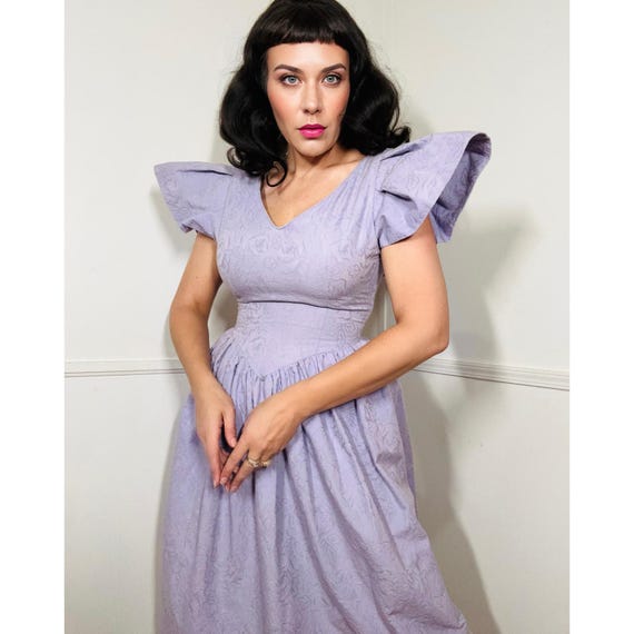Small to Medium 1980s Vintage Lavender Cotton Jacquard Dress - Etsy