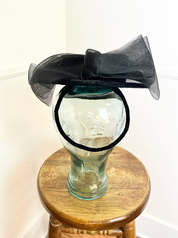 1940's Vintage Black Velvet and Tilt Hat by Mulle… - image 3