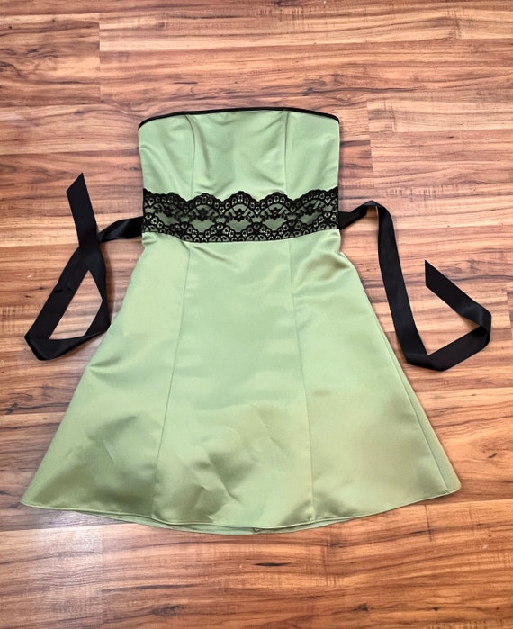 knee length dresses for ladies Basel Embellished Strapless Cowl-Neck Mini Dress in Emerald Green main image 0