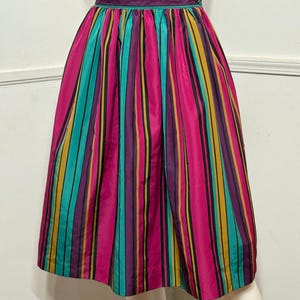1980s Vintage Striped Peplum Top and Skirt Set image 7