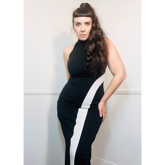 adrianna papell black white dress Adele Gilded Coin Dress Black / L main image 0