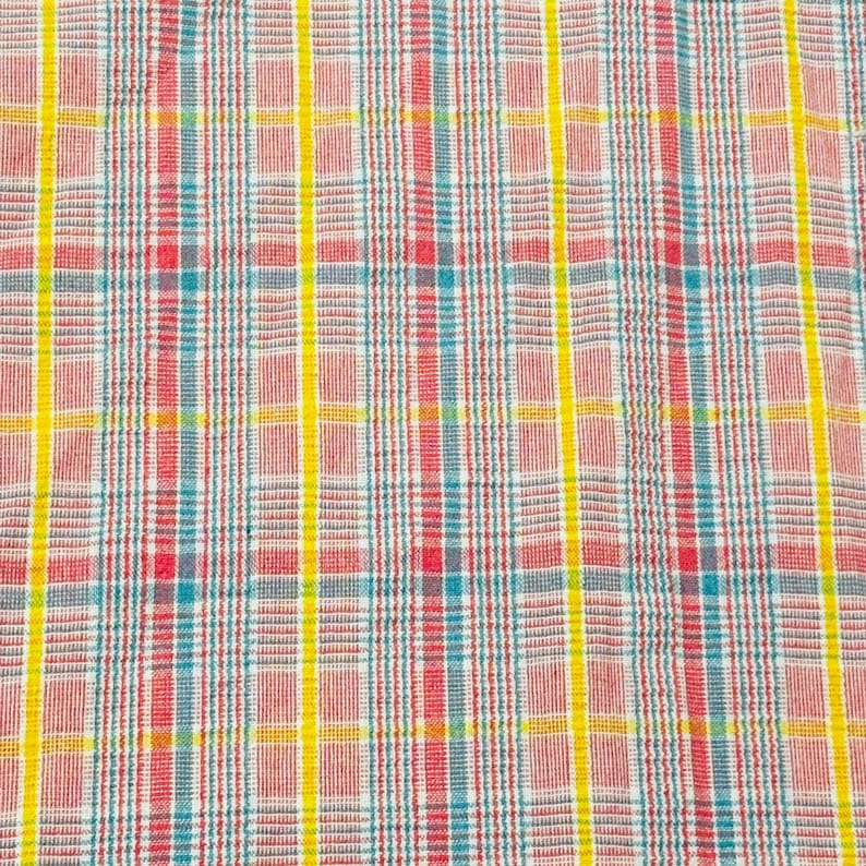 Vestido largo estilo pichi a cuadros rosa vintage de los años 70, talla pequeña a mediana imagen 10