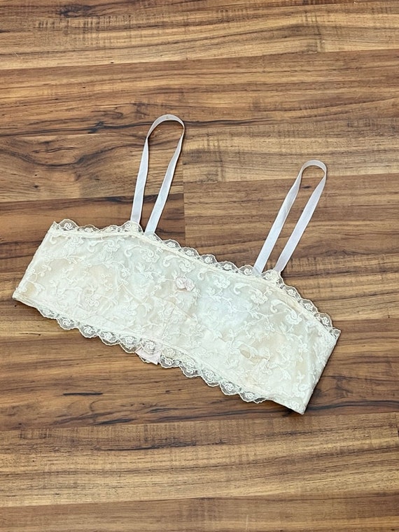 Buy Extra Small 1920s Antique Cotton and Lace Flapper Bandeau Bra by  Modishform Online in India 