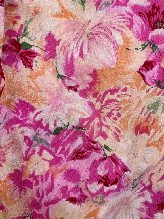 Large 1990's Vintage Pink Rayon Floral Slip Dress… - image 9