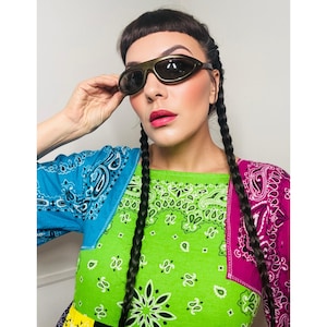 1970s Vintage Olive Green Wraparound Cool-Ray Polaroid 155 Sunglasses by Cari Michelle