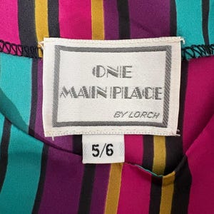 1980s Vintage Striped Peplum Top and Skirt Set image 12