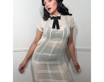 Medium 1920s Antique Sheer Cotton Day Dress