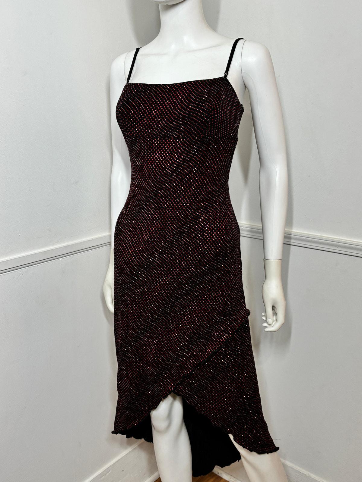 house of cb black and white dress Vintage 1990's "City Triangles" Black, Pink & Green Floral Flutter Sle   Retroland Originals