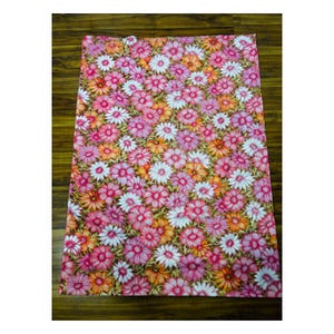 Twin 1970s Vintage Flower Power &quot;Aloha&quot; Flat Sheet by Cannon Monticello