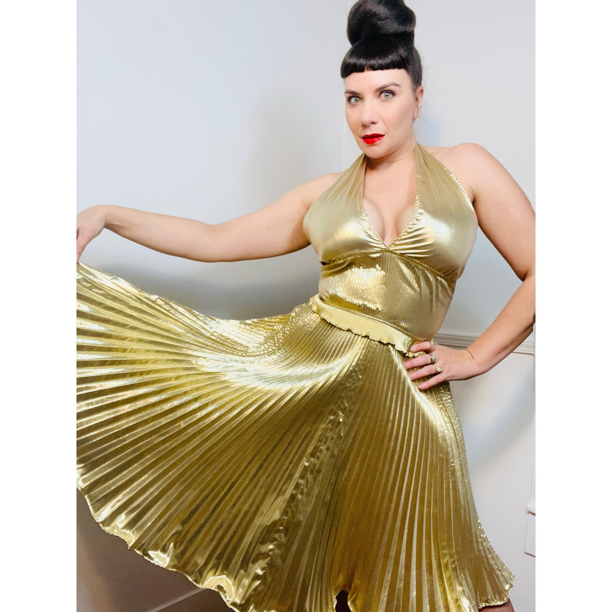 froisse' lame' dress