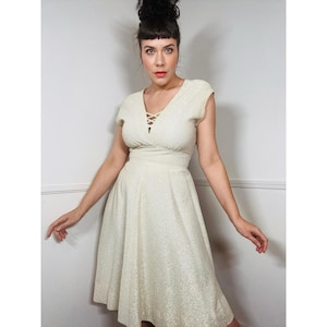 Large 1960s Vintage Silver and Gold Lurex Party Dress