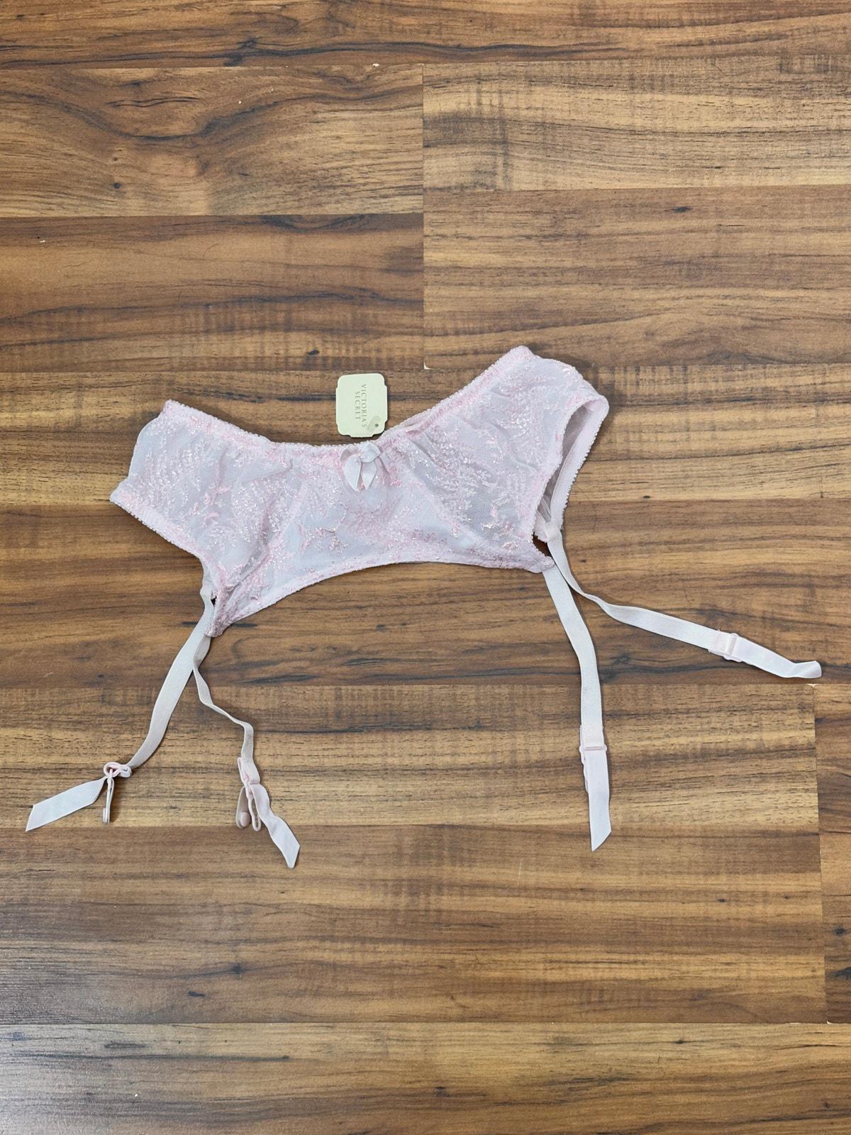 Lot De 2 Porte-jarretelles Victoria's Secret Dentelle - Rose Et Bordeaux, Taille M, Neufs