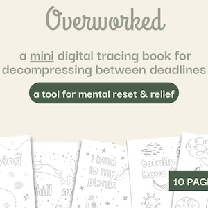 Burnout Relief Tracing Workbook Digital PDF & PNG for iPad, Procreate, reMarkable | Creative Reset, Focus, Calm, Instant Download