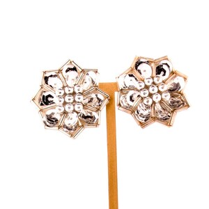 Silver Sequin Flower Earrings
