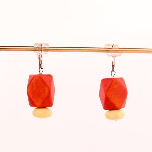 chunky coral earrings,colorful dangle statement earrings,summer earrings,summer jewelry,