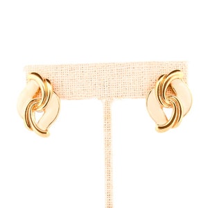Gold und Creme Abstrakte Swirl Statement Ohrringe