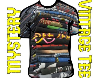 Mystery VINTAGE TShirt, Thrifted Tee Style Bundle, Graphic Tee Thrift Box, Single Stitch Seam, Y2K Baby Tee, 80s 90s 00s, Vintage Band Tee