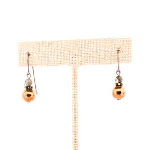 hematite jade earrings, metallic dangle earrings, earthy boho earrings, pewter bohemian earrings, lightweight earrings, casual day earrings