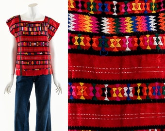 Red RAINBOW Handwoven Bohemian HIUPIL