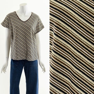 Brown Slant Stripe 90s Tee image 1