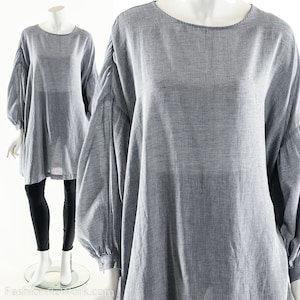 Balloon Sleeve Gray Swedish Dress Minimalist