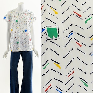 Abstract Art Print Shirt,80s Colorful Splatter Tee,Vintage Rainbow T-Shirt