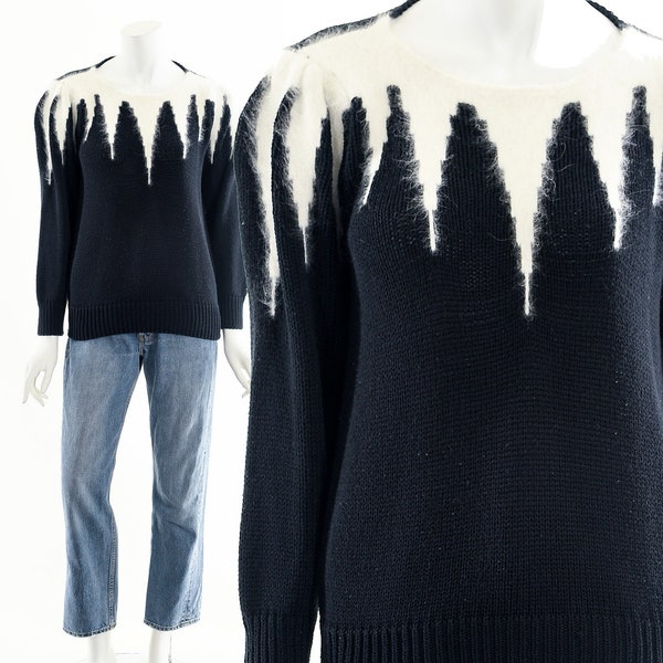 Dripping Icicle Sweater,Graphic Lightening Bolt Sweater,Fuzzy Angora Sweater,Rabbit Hair Sweater,Pullover Shag Sweater,Soft Cozy Christmas