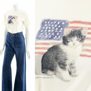 90&#39;s Patriotic Kitten Tee