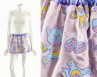 Kawaii Lolita Skirt,Harajuku Tutu Skirt,Cat Bunny Print,Cookies Donut Mini Skirt,Cosplay Candy Skirt,Sexy Halloween Skirt,Candy Print Skirt