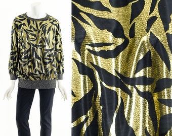 Goldene Tiger Tunika Bluse 80er Jahre